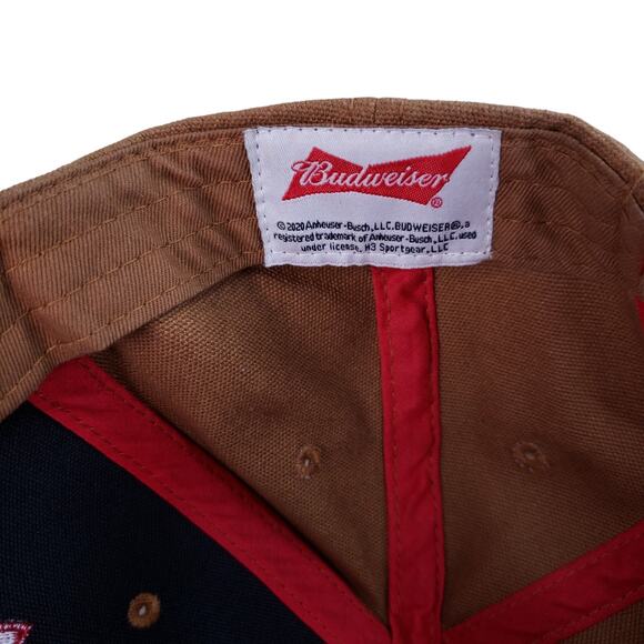 Budweiser Beer Snapback Hat Cap Adjustable Embroidered Logo Coverall Brown - Picture 8 of 10